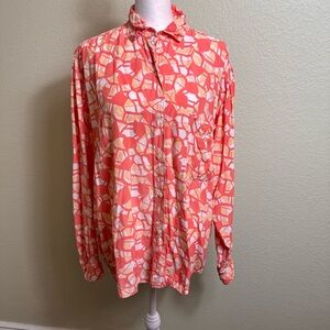 Naf Naf Vintage 90s Women's Blouse Pink Hi‎ Low No Size Tag - See Measurements